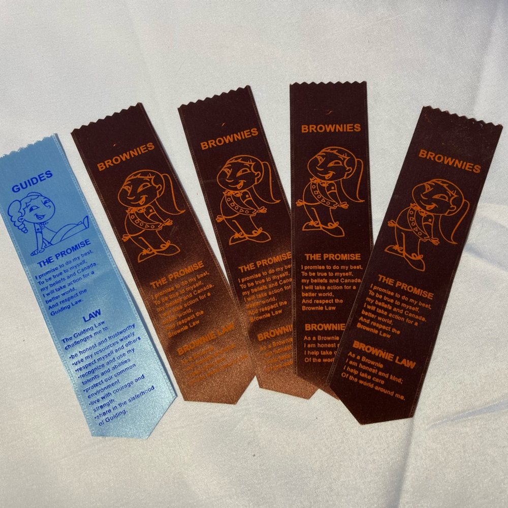 Brownies and Guide ribbons with law and promise new
